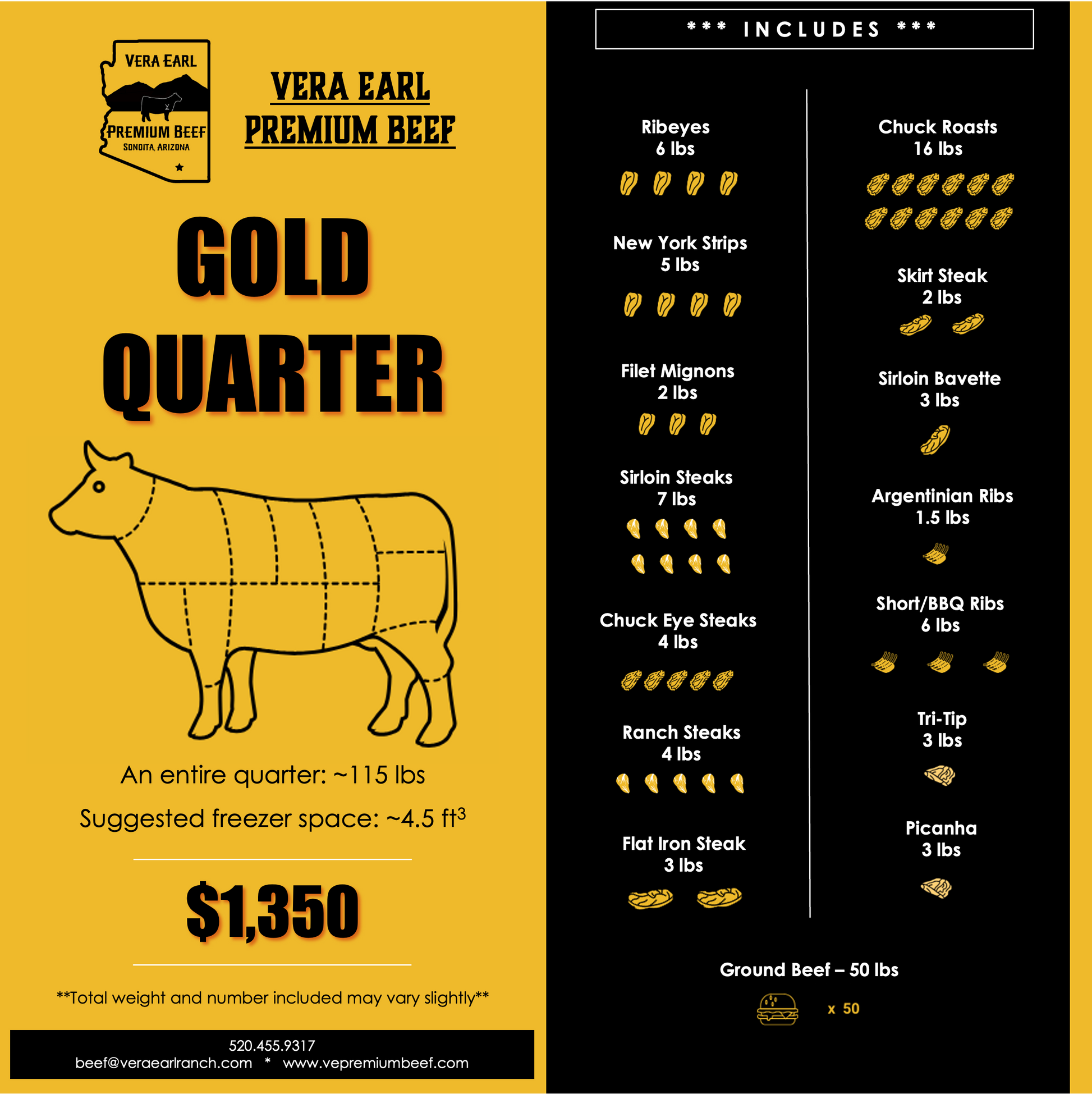 Gold Quarter 1/4